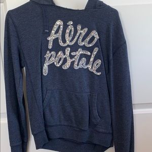 Aeropostale dark blue hoodie with sequence